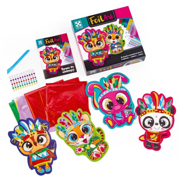 Набор для творчества "Foil Art Безумные индейцы" VT4433-09 фольга, шпатель, стразы(VT4433-09)