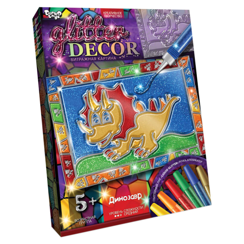 Набір для творчості Вітражна картина Glitter Decor 8149DT, 6 видів