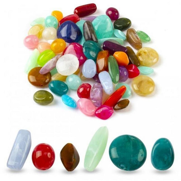 Декоративные бусинки для творчества Камешки Dom Busin УТ100032730 в упаковке 58 шт (УТ100032730)
