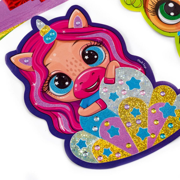 Набор для творчества "Foil Art Очаровательные животные" VT4433-10 фольга, шпатель, стразы(VT4433-10)