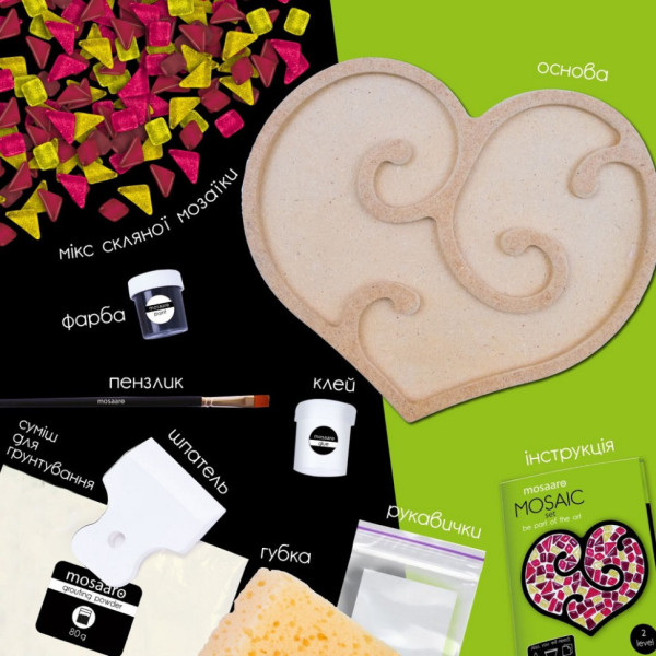 Дитячий набір для творчості кришталева мозаїка "Сердце" MA2005 (MA2005)