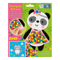 Набор для творчества Панда Pompon Art 10100691, 100 помпонов и раскраска(10100691)