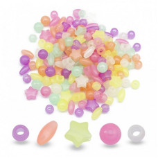 Декоративні намистинки для творчості Флуоресцентні Dom Busin УТ100031615 в упаковці 130 шт (УТ100031615)