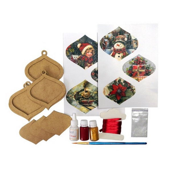 Творческий набор для создания 3-х елочных украшений "Vintage Christmas" FDCKW-053(FDCKW-053)