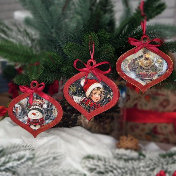 Творческий набор для создания 3-х елочных украшений "Vintage Christmas" FDCKW-053(FDCKW-053)
