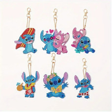 Набір брелків алмазна викладка "Стіч" BR44, 6 шт, з інструментами (BR44)