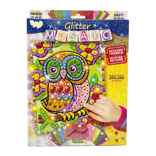 Креативное творчество "Блестящая мозаика: Owl-1" БМ-02-07, 20.6х26 см(БМ-02-07)