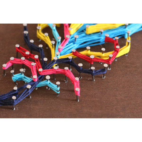 Набір стрінг-арт "Різнобарвна пір'їнка" ABC-026 дерев'яна основа (ABC-026)