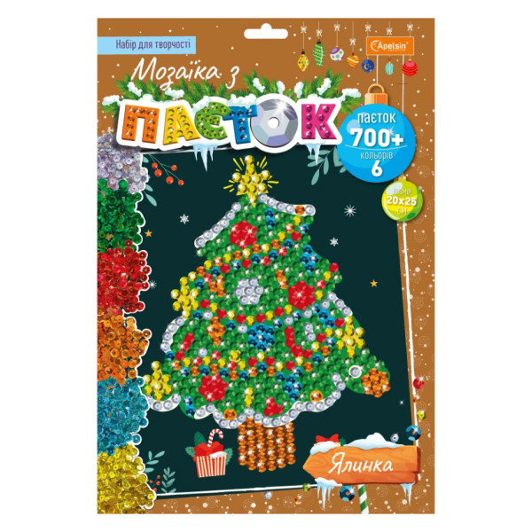 Набір для творчості мозаїка з паєток "Ялинка" НТ-37-01 (НТ-37-01)