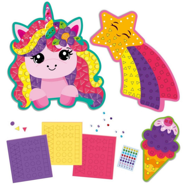 Набор для творчества "Веселый Единорог" VT4511-20 с мягкой мозаикой и стразами(VT4511-20)