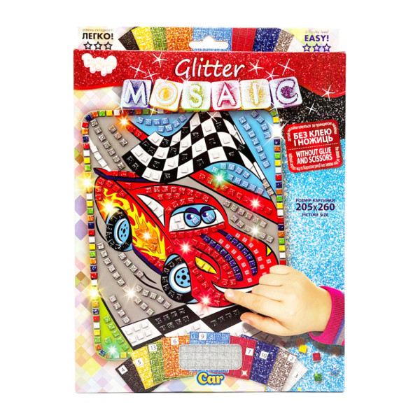 Креативна творчість "Блискуча мозаїка: Car" БМ-02-09, 20.6х26 см (БМ-02-09)