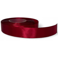 Атласна стрічка для рукоділля АБ-124, 0.6 см x 23 м, Бордовий  (АБ-124)