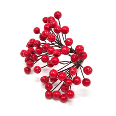 Декоративная Калина лаковая для творчества Bambi KL-25, 8 мм, 25 веточек. (KL-25)