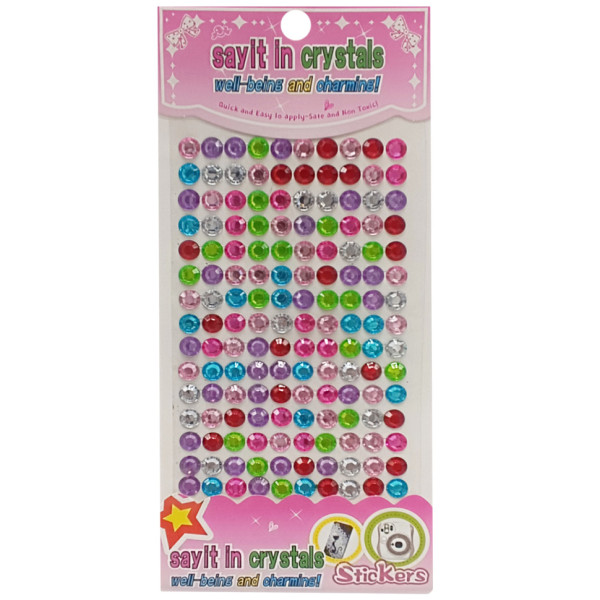 Наклейка камені "Мікс круглий" Планшетка-№27 на планшетці 130 шт 0,8 мм (Планшетка-№27)