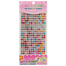 Наклейка камені "Мікс круглий" Планшетка-№38 на планшетці 260 шт 0,6 мм  (Планшетка-№38)