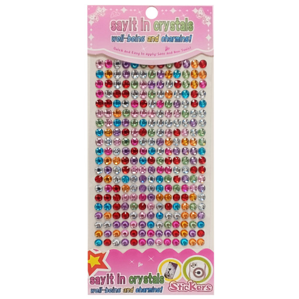 Наклейка камені "Мікс круглий" Планшетка-№38 на планшетці 260 шт 0,6 мм  (Планшетка-№38)