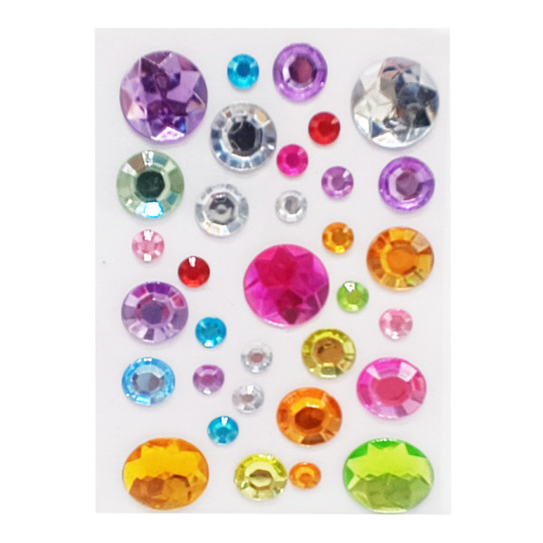 Наклейка камені "Мікс круглий" Планшетка-№04 на планшетці 32 шт (Планшетка-№04)