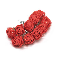 Декоративний букет Розочки з фоамірану з фатином Bambi SP-166, 12 гілочок (SP-166)