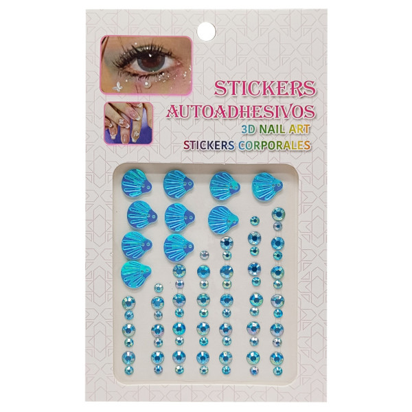 Наклейки декоративні "Стрази та перли" XY-019/021-1 на планшеті 75 шт (XY-019/021-1)