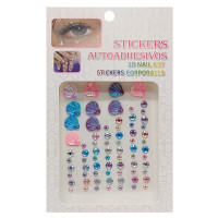 Наклейки декоративні "Стрази та перли" XY-019/021-4 на планшеті 75 шт (XY-019/021-4)