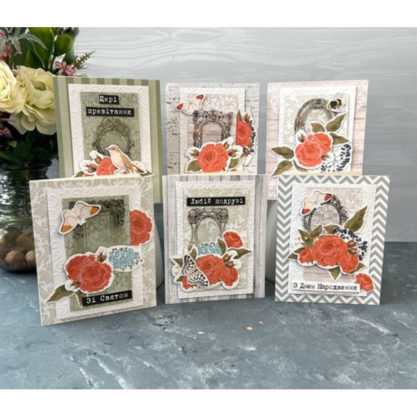 Набір для створення вітальних листівок "Трояндові мрії" FDGCK-042, 6 шт (FDGCK-042)