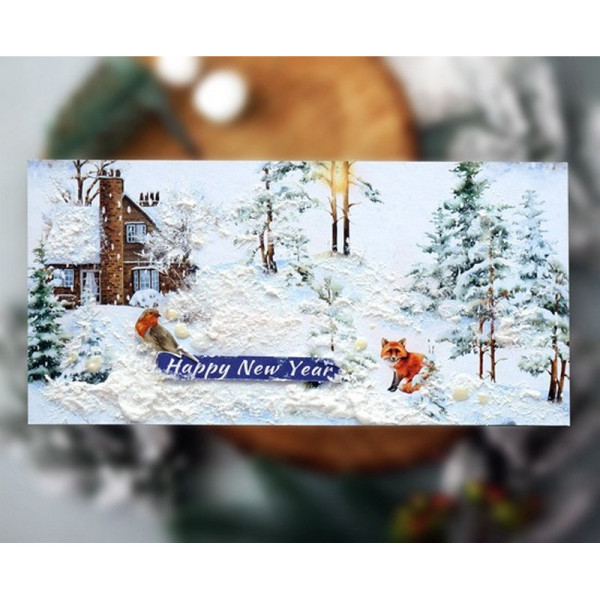 Набір для створення 2 шт вітальних листівок на підставках "Зимовий ліс" FDGCK-049, 20 см х 10 см               (FDGCK-049)