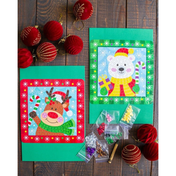 Дитячий набір для творчості "Новорічні листівки з паєтками" 10100694 (10100694)