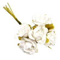 Декоративный букетик Роза двухцветная Bambi ED-512, 6 бутонов(ED-512)