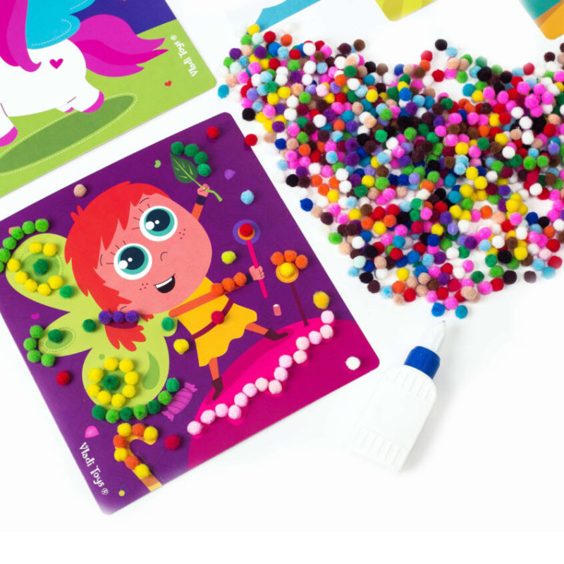 Набір для творчості Rainbow pompoms "Єдиноріг" Vladi Toys VT4433-05 Укр