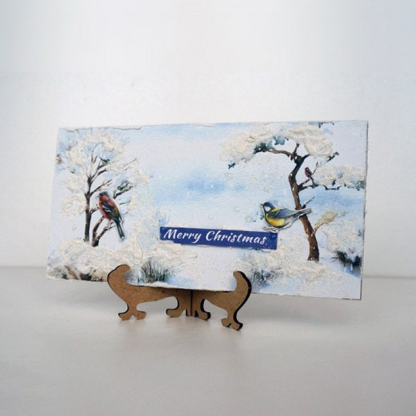 Набор для создания 2 шт поздравительных открыток на подставках "Зимний лес" FDGCK-049, 20 см х 10 см              (FDGCK-049)