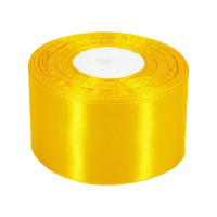 Атласна стрічка для рукоділля АБ-504, 5 см x 23 м, Жовтий (АБ-504)