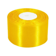 Атласна стрічка для рукоділля АБ-504, 5 см x 23 м, Жовтий (АБ-504)