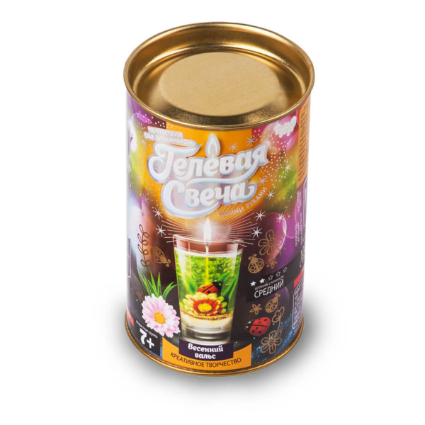 Гелевая свеча своими руками GS-01 в тубусе Весенний вальс(GS-01-05)