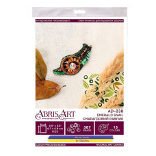 Набір для вишивання бісером прикраси "Смарагдовий равлик" AD-238 на натуральному полотні (AD-238)