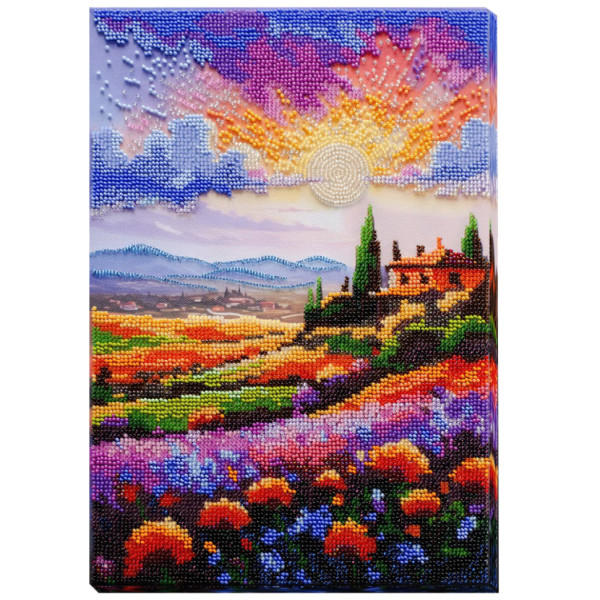 Набір для вишивання бісером "Вечоріє над лугом" AB-938 на натуральному холсті  (AB-938)