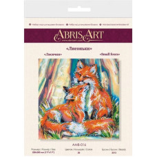 Набір-міді для вишивання бісером "Лисички" AMB-016 на натуральному полотні (AMB-016)