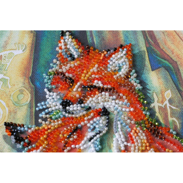 Набір-міді для вишивання бісером "Лисички" AMB-016 на натуральному полотні (AMB-016)