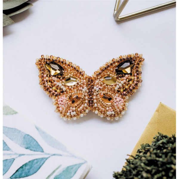 Набор для вышивания бисером украшения "Отблеск цитрина" AD-031 на натуральном холсте(AD-031)