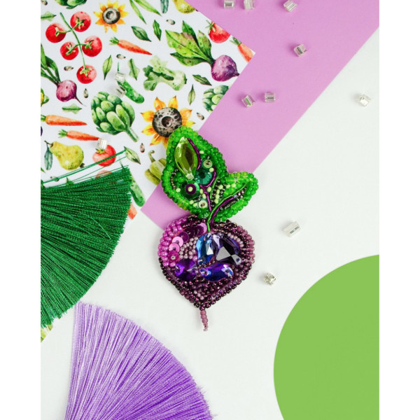 Набор для вышивания бисером украшения "Свекла" AD-231 на натуральном холсте(AD-231)