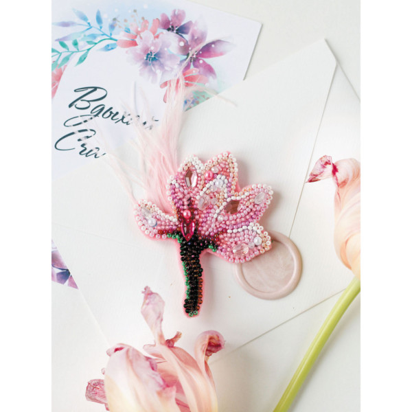 Набір для вишивання бісером прикраси "Ніжна магнолія" AD-204 на натуральному полотні (AD-204)