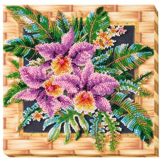 Набір-міді для вишивання бісером "Каттлея" AMB-027 на натуральному полотні (AMB-027)