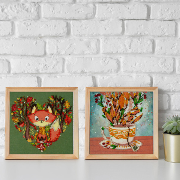 Набор-мини для вышивки бисером "Рыжий лисенок" AM-243 15х15 см(AM-243)