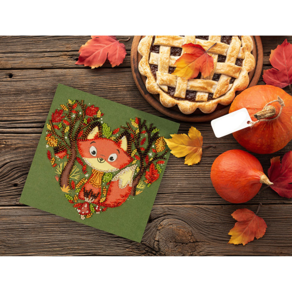 Набор-мини для вышивки бисером "Рыжий лисенок" AM-243 15х15 см(AM-243)