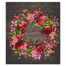 Набор для вышивания бисером «Красные гранаты» AB-890 на натуральном холсте(AB-890)