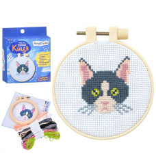Набір для вишивання хрестиком "Киця" M 5866 UA п'яльця розміром 9,5 см (M 5866 UA)