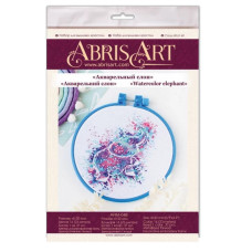 Набір для вишивання хрестиком "Акварельний слон" AHM-048 з п'яльцем (AHM-048)