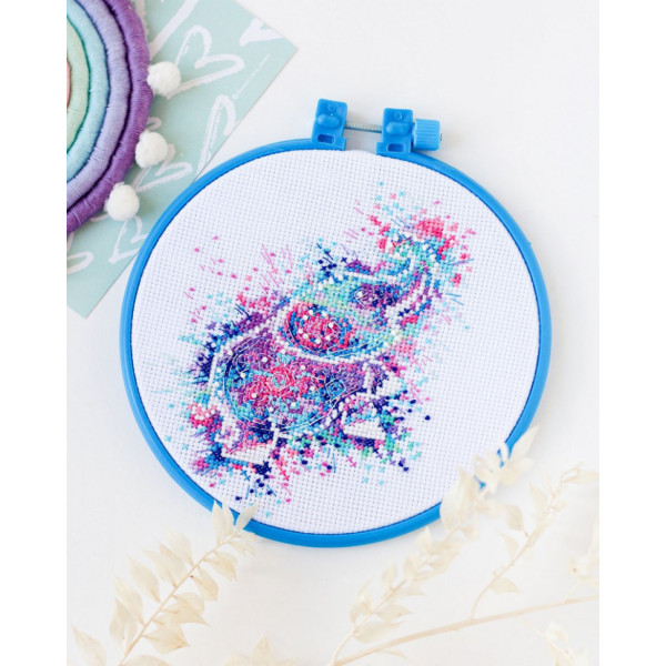 Набір для вишивання хрестиком "Акварельний слон" AHM-048 з п'яльцем (AHM-048)
