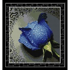 Вишивка хрестиком "Синя троянда" 30х32см H023 (3)