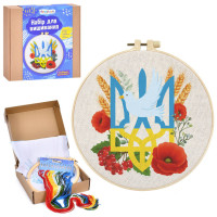 Дитячий набір для вишивання "України/маки/пшениця/Тризуб" DYEK1023 п'яльце 20 см (DYEK1023)