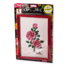 Набір для вишивання хрестиком на канві "Троянда" VKB-01-10, 6 кольорів ниток